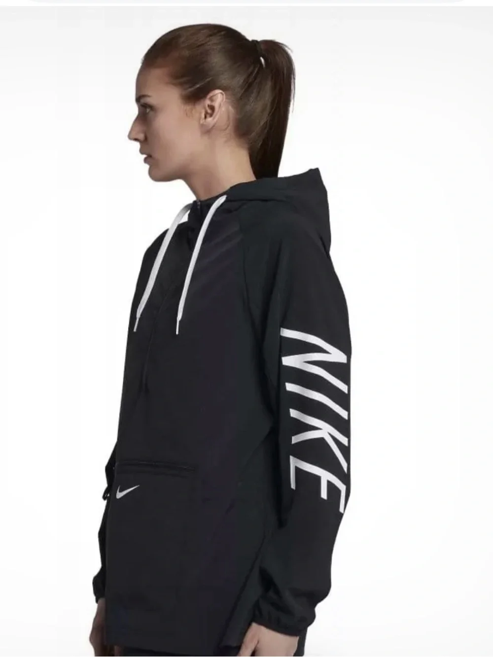 Nike Flex Women's Packable Training Jacket Black Medium EUC Half Zip Anorak